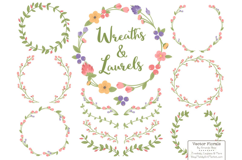wildflowers-floral-wreath-vector-set