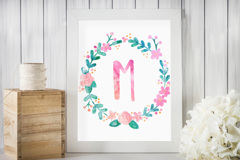 watercolor-wreath-amp-watercolor-alphabet-pink-and-peach