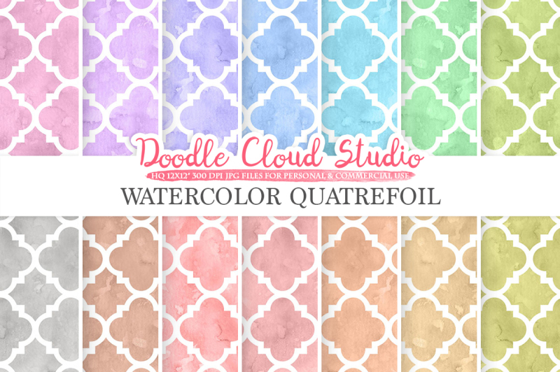 watercolor-quatrefoil-digital-paper-quatrefoil-patterns-pastel-watercolor-background-instant-download-for-personal-and-commercial-use