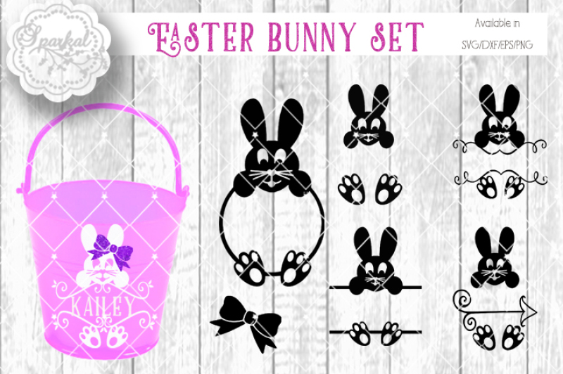 Download Easter Bunny Monogram Frames - SVG Cutting Files By Sparkal Designs | TheHungryJPEG.com