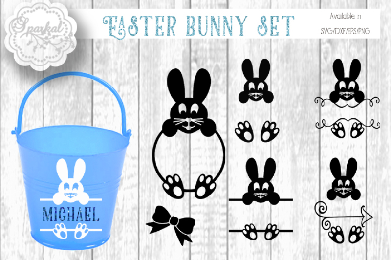 Download Easter Bunny Monogram Frames - SVG Cutting Files By ...