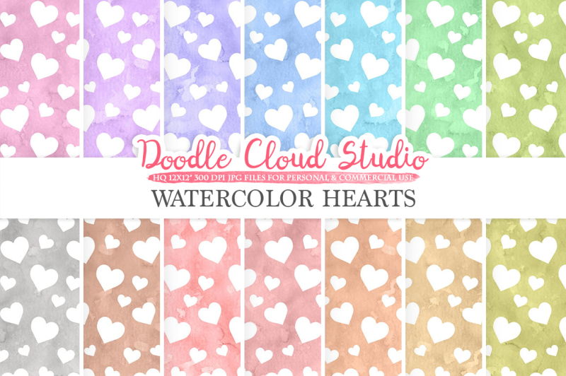 watercolor-hearts-digital-paper-hearts-patterns-pastel-watercolor-background-instant-download-for-personal-and-commercial-use