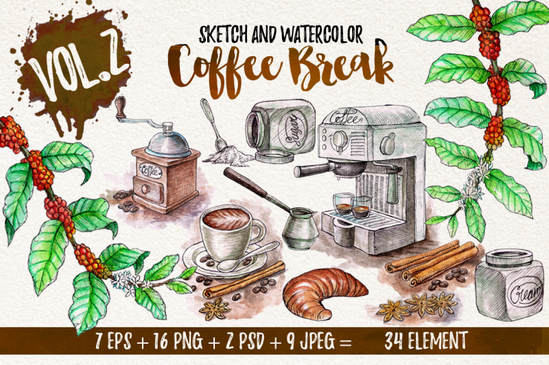 watercolor-break-time-coffee