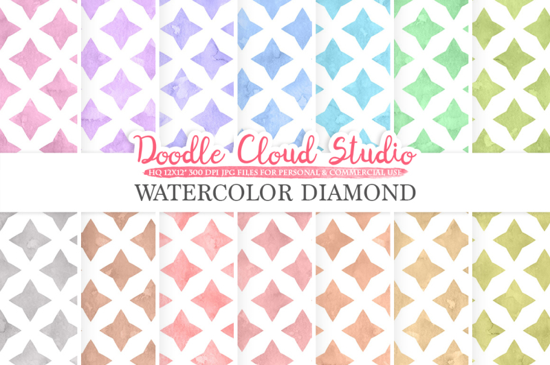 watercolor-diamond-digital-paper-diamond-patterns-pastel-watercolor-background-instant-download-for-personal-and-commercial-use