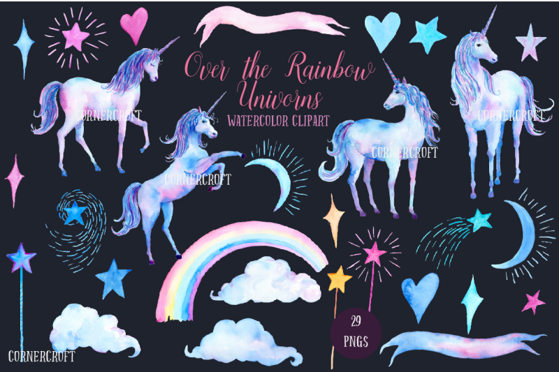 watercolor-over-the-rainbow-unicorns