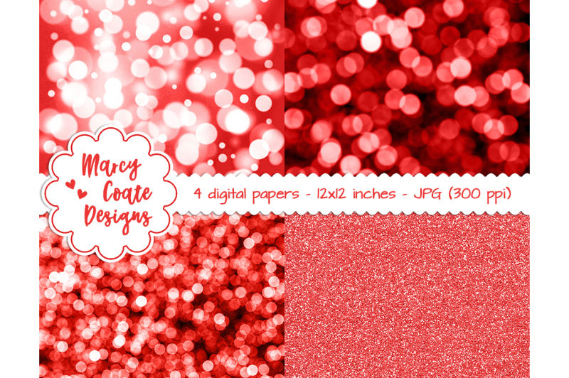 red-bokeh-and-glitter-papers-background-digital-paper-patterns
