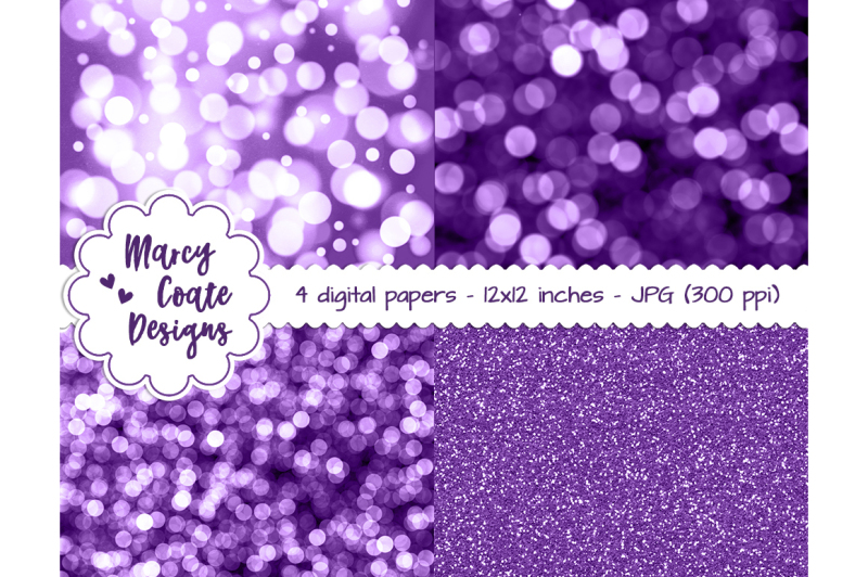purple-bokeh-and-glitter-papers-background-digital-paper-patterns