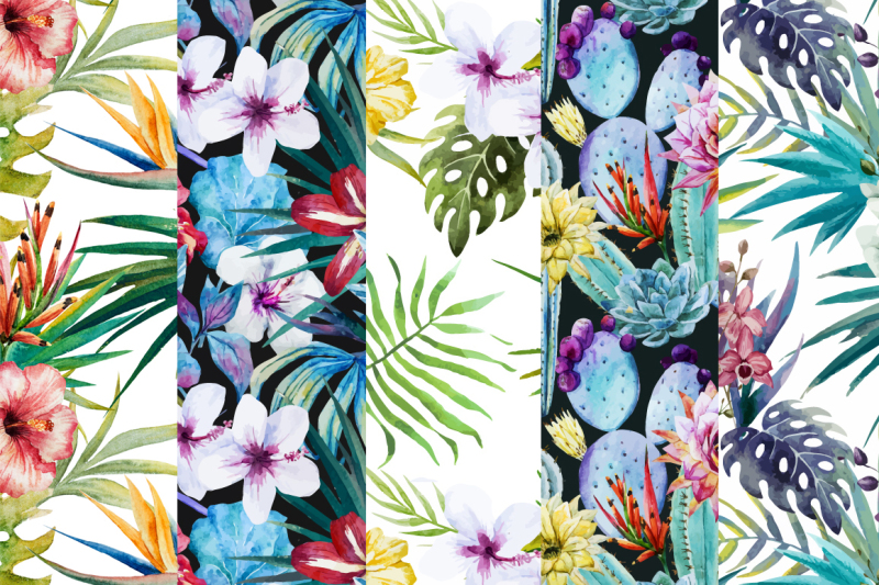 70-tropical-patterns-vector