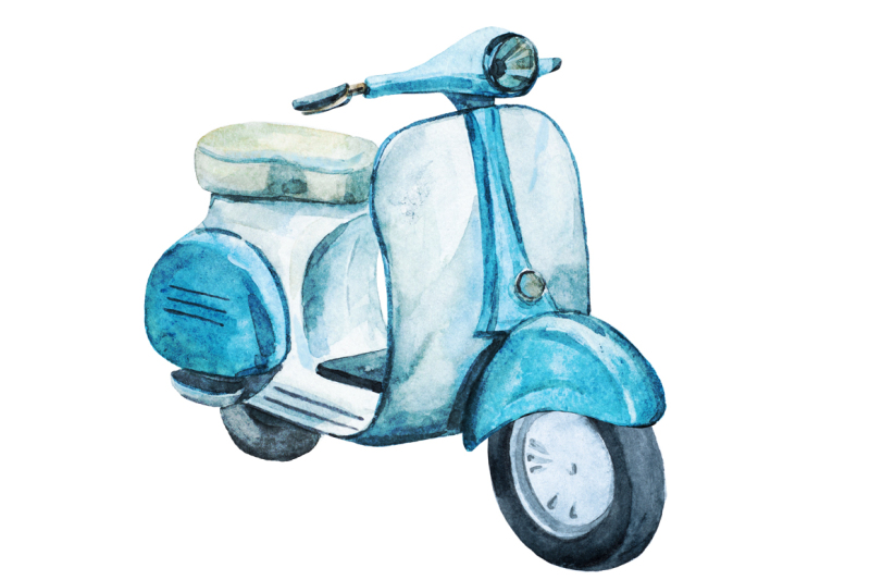 watercolor-scooters-vector-psd
