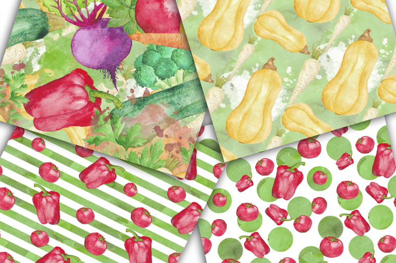 vegetable-digital-papers-pack