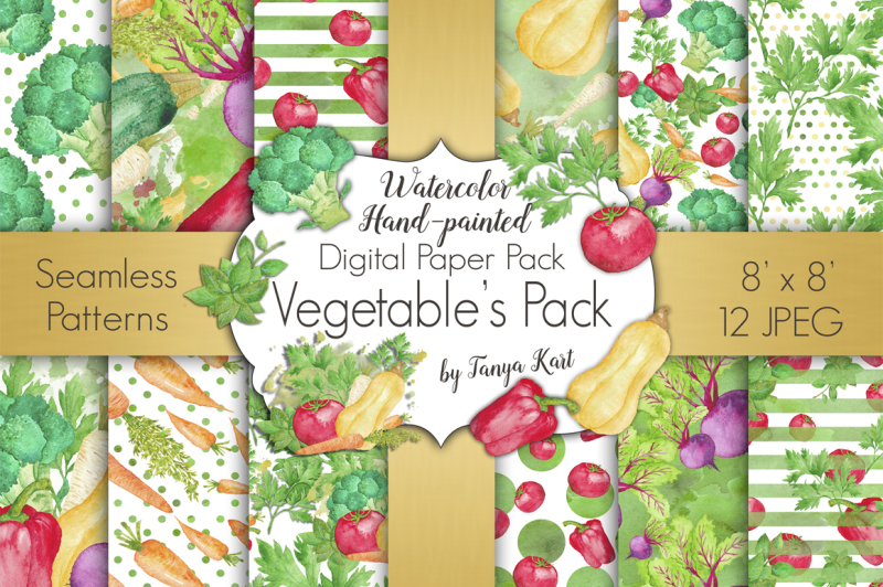 vegetable-digital-papers-pack