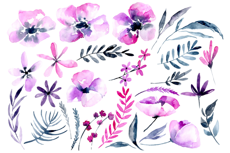 purple-and-pink-watercolor-flowers-png