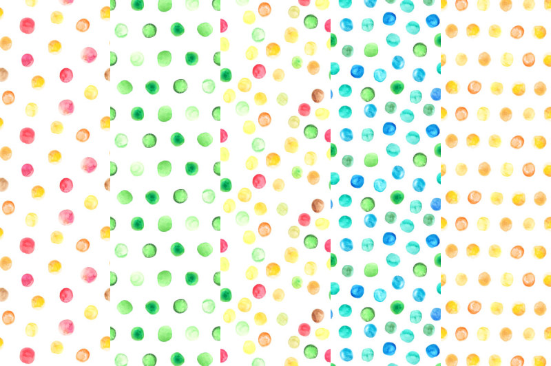 watercolor-polka-dot-seamless-patterns