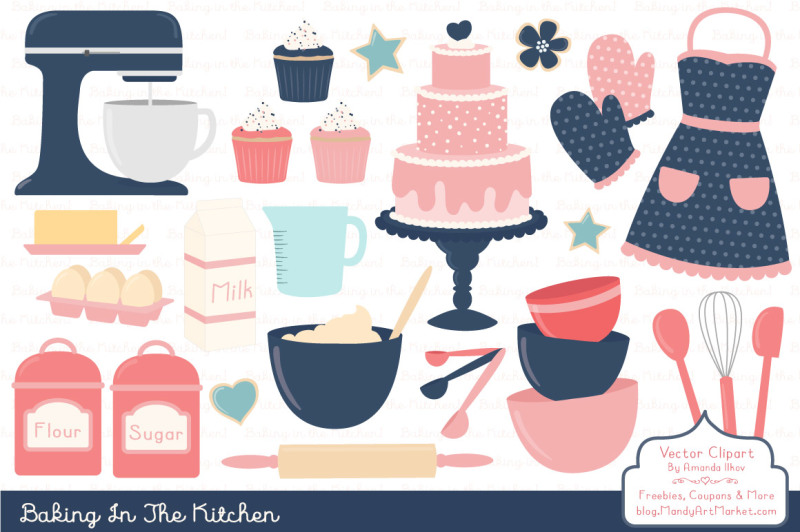 navy-and-pink-baking-clipart-and-vectors