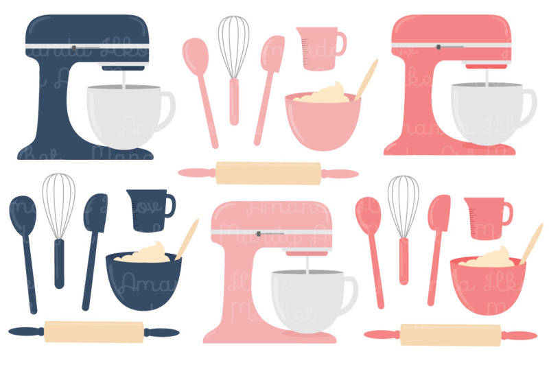 navy-and-pink-baking-clipart-and-vectors