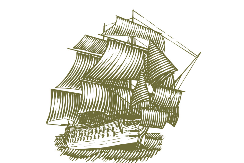 woodcut-ship