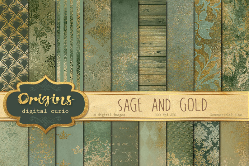 sage-and-gold-digital-paper