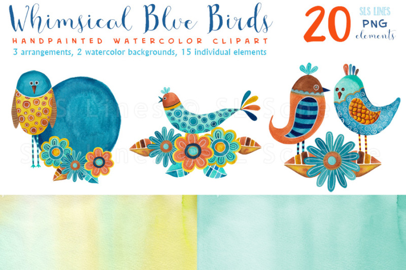 whimsical-blue-birds