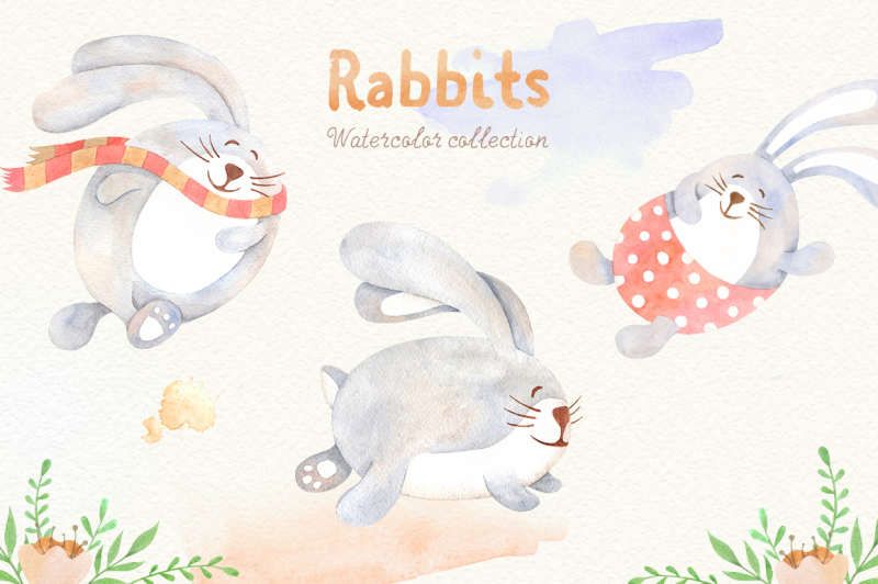 watercolor-rabbits-collection