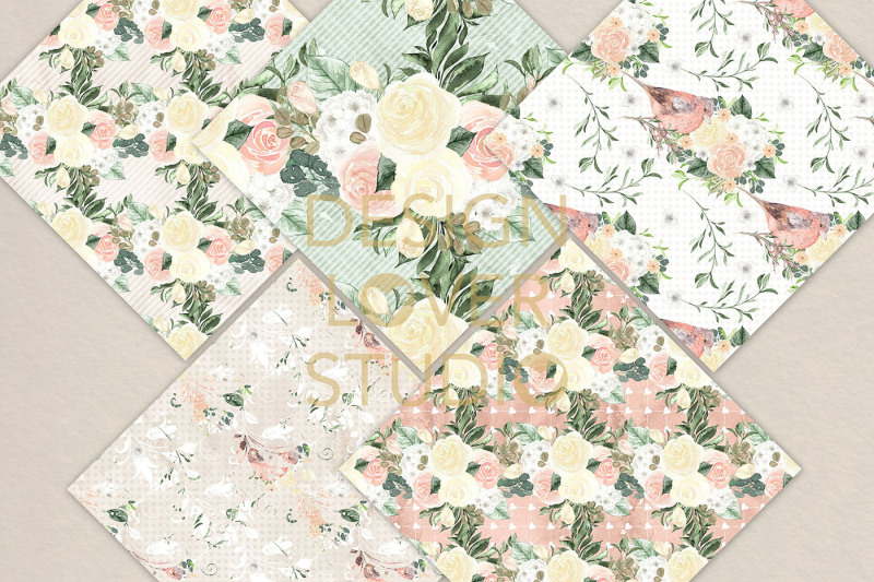 watercolor-natural-white-and-green-flower-digital-paper-pack