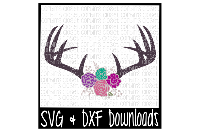 floral-antlers-svg-antique-flowers-deer-antler-svg-cut-file