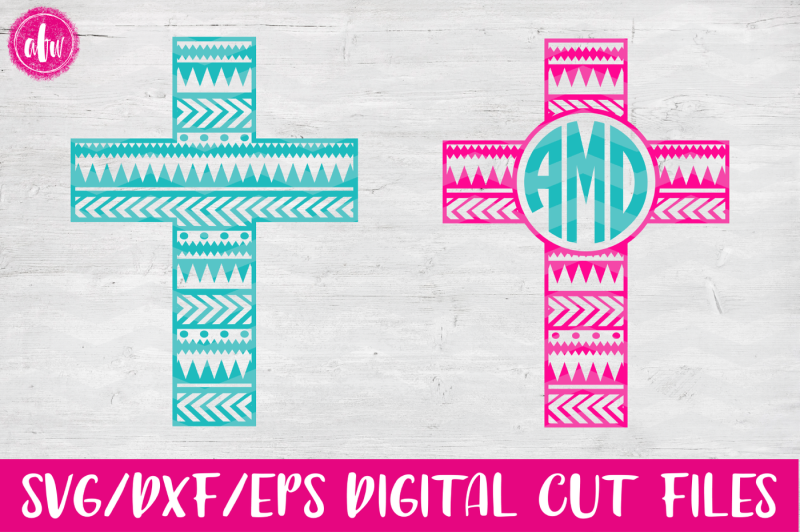 aztec-tribal-monogram-cross-svg-dxf-eps-cut-files