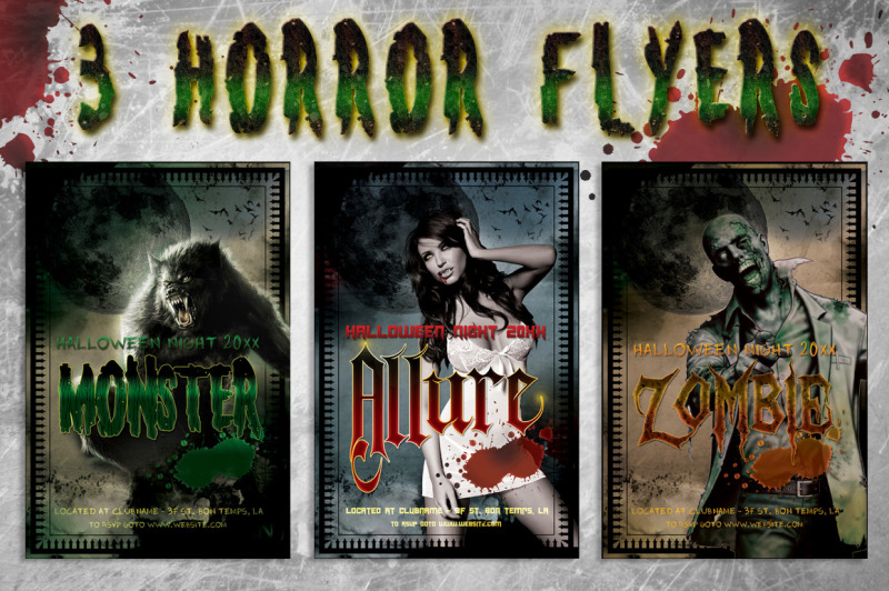 3-horror-flyer-bundle