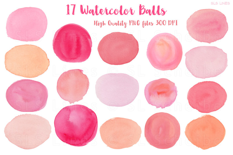 pink-watercolor-balls-and-ovals