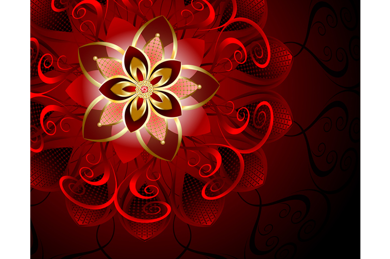 abstract-red-flower