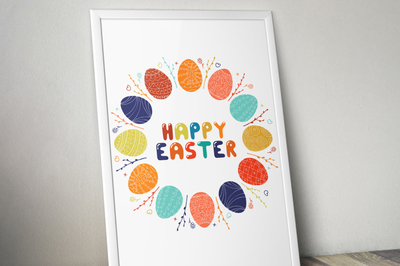 happy-easter-round-frame-card