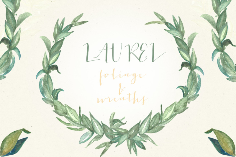 laurel-wreaths-and-leavs-watercolor