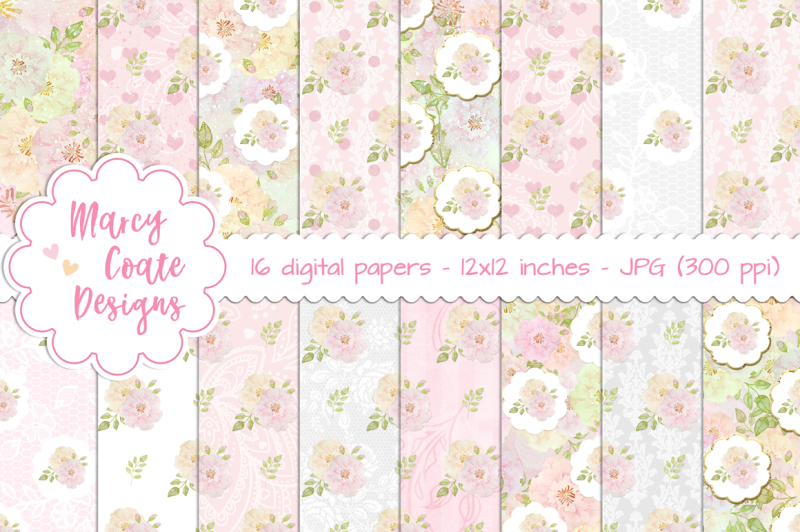 watercolor-roses-digital-papers-wild-roses-shabby-style