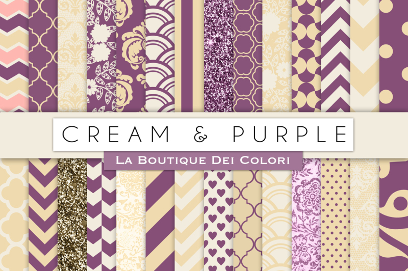 cream-and-purple-digital-papers