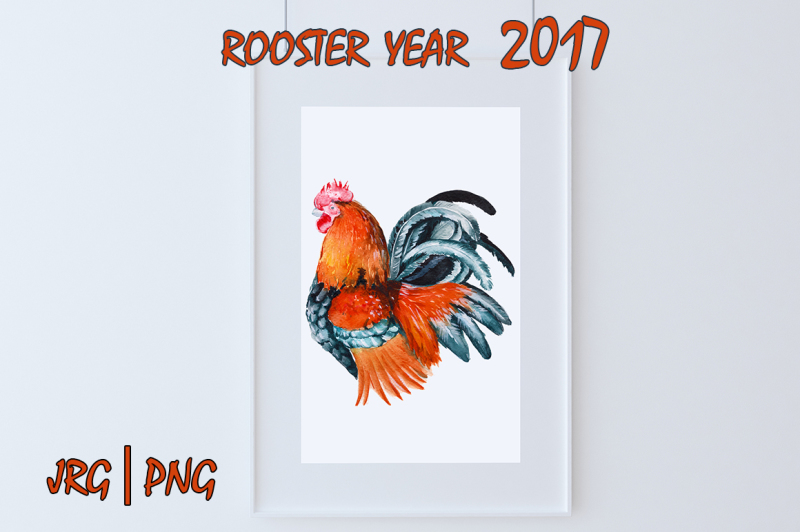 rooster-watercolor-illustration