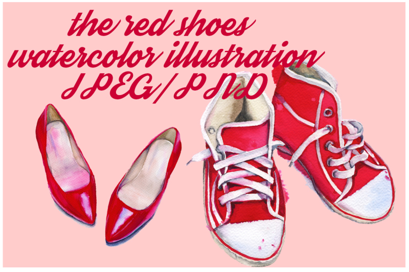 red-shoes-watercolor-illustration