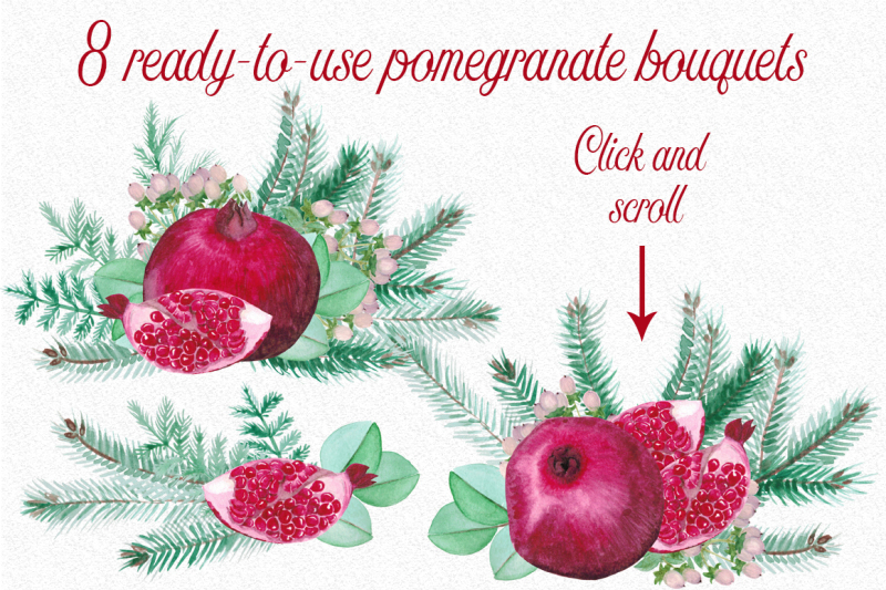 watercolor-pomegranates-floral-clipart
