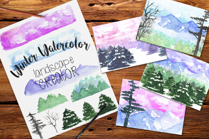 watercolor-winter-landscape-maker