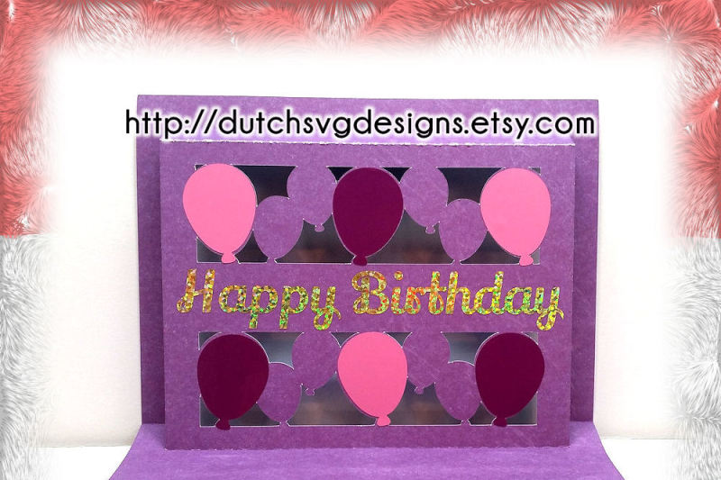 Download Popup birthday card cutting file Happy Birthday with balloons, in Jpg Png SVG EPS DXF, Cricut ...