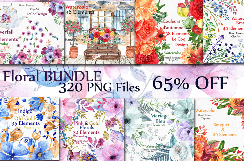 bundle-watercolor-flowers-clipart