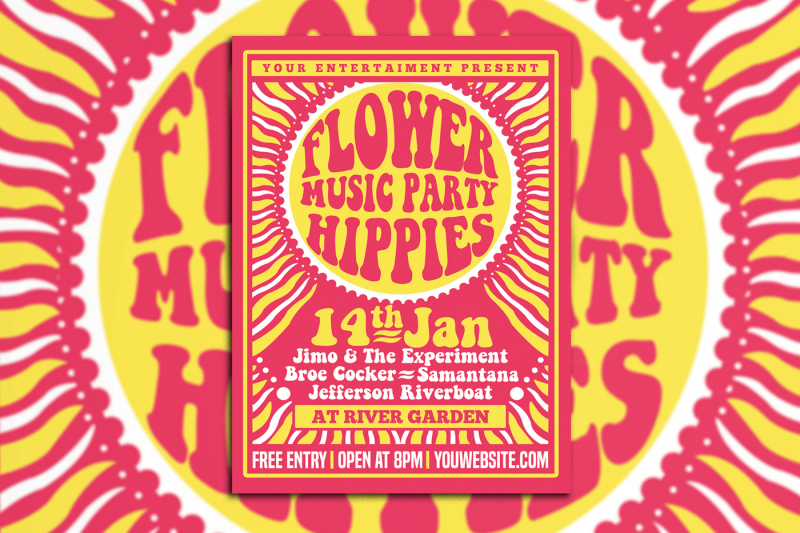 hippies-music-party-flyer-poster