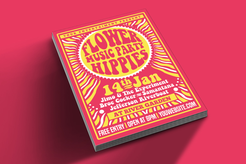hippies-music-party-flyer-poster