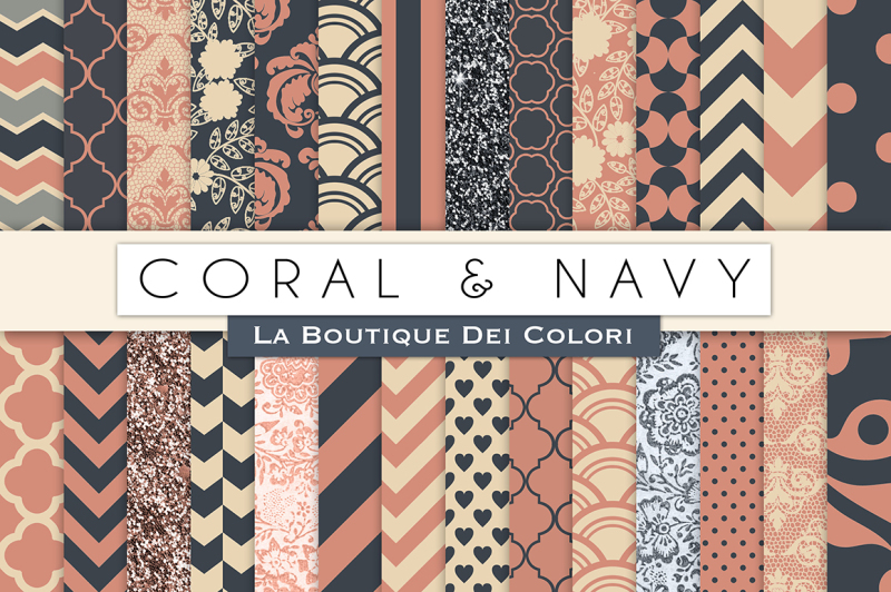 coral-and-navy-digital-papers