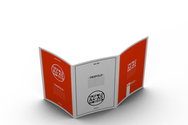 Download A4 / A5 Tri-Fold Brochure Mock-Up -02 By akropol | TheHungryJPEG.com