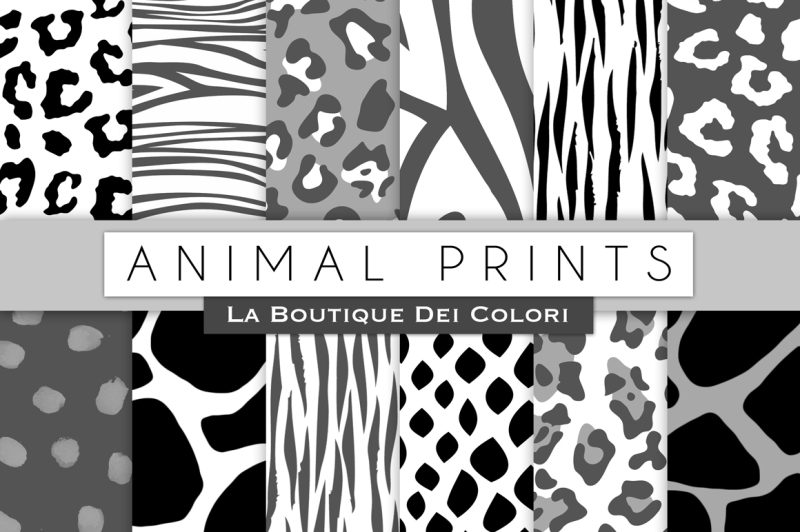 black-and-white-animal-digital-papers