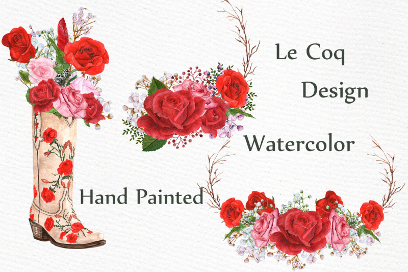 watercolor-red-roses-bouquets