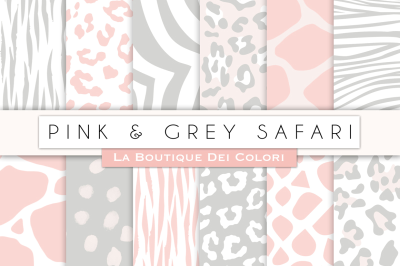 pink-and-grey-safari-digital-papers