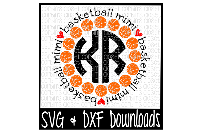 Basketball SVG * Basketball Mimi Circle Monogram Cut File DXF File
Include