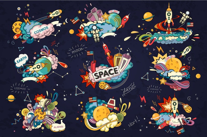 space-cartoon-set