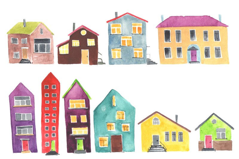 10-watercolor-houses