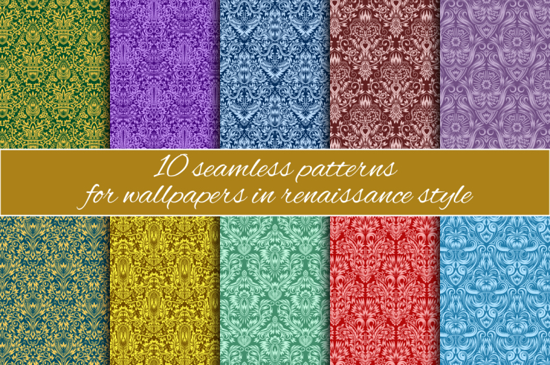 renaissance-seamless-patterns-set